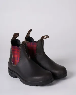 2100 stout leather boot/burgundy tartan insert