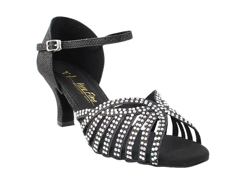 2859Bling Black Glitter Satin