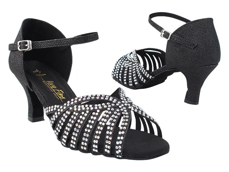 2859Bling Black Glitter Satin
