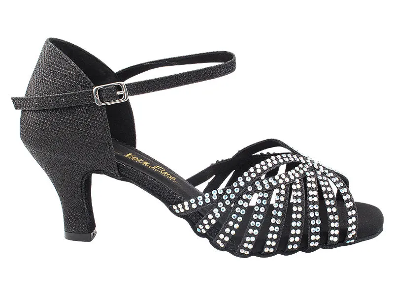 2859Bling Black Glitter Satin