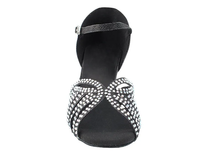 2859Bling Black Glitter Satin