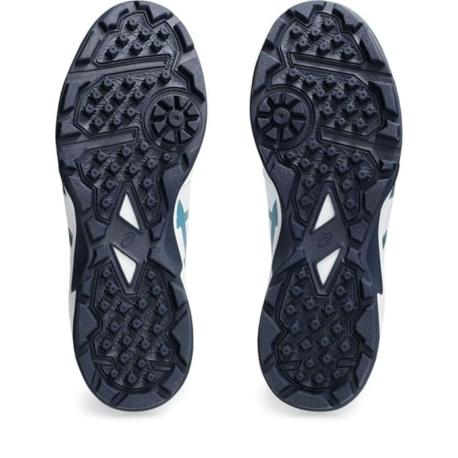 ASICS Gel-Peake 2 Cricket Shoes (Men) | Rubber Outsole | Breathable Mesh | Rearfoot GEL Cushioning | White/Atlantis Blue