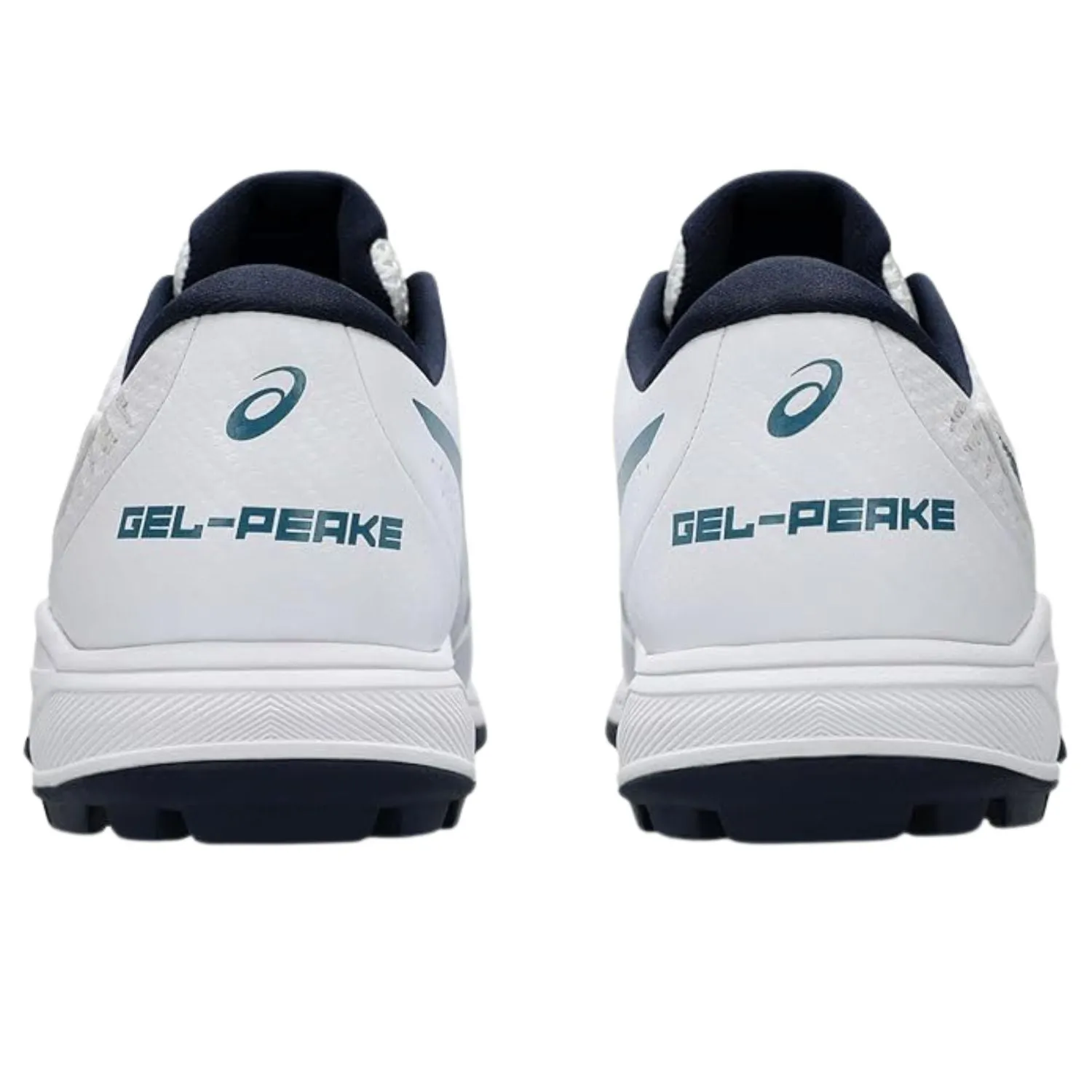 ASICS Gel-Peake 2 Cricket Shoes (Men) | Rubber Outsole | Breathable Mesh | Rearfoot GEL Cushioning | White/Atlantis Blue