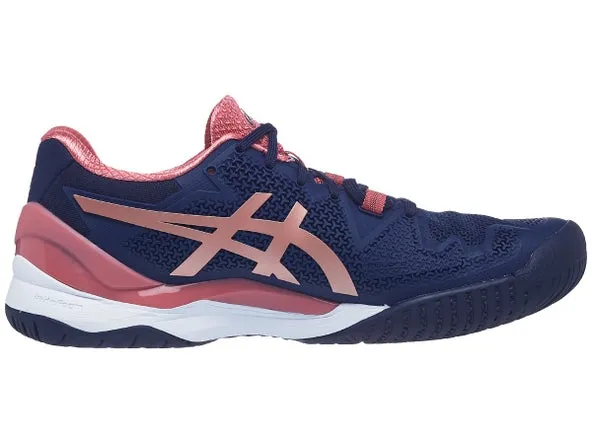 Asics Gel Resolution 8 Peacoat/Rose Gold Women's Tennis Shoes - NEW ARRIVAL