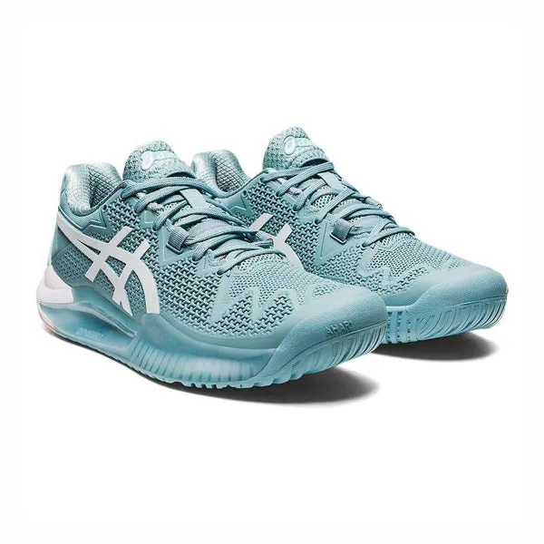 Asics Gel Resolution 8 Smoke Blue/White Women's Tennis Shoes - 2022 NEW ARRIVAL