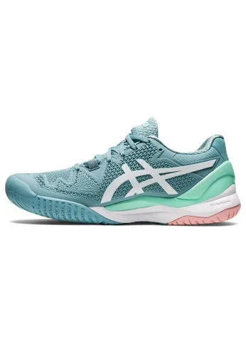 Asics Gel Resolution 8 Smoke Blue/White Women's Tennis Shoes - 2022 NEW ARRIVAL