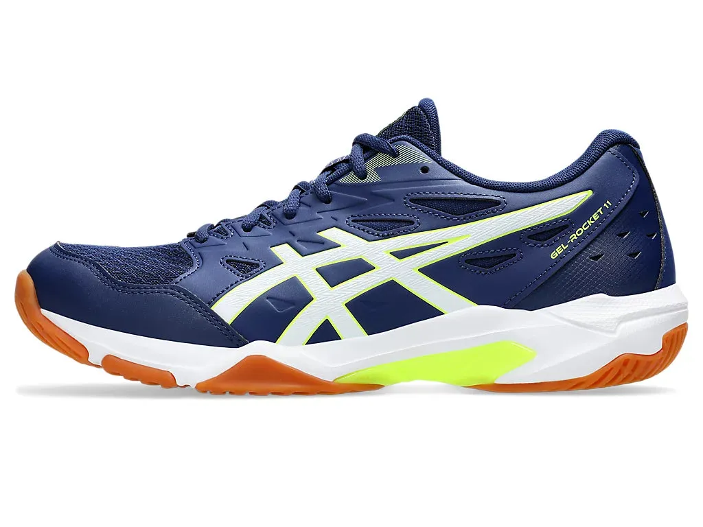 Asics Men's GEL-ROCKET 11 Indoor Shoes in Blue Expanse/Safety Yellow