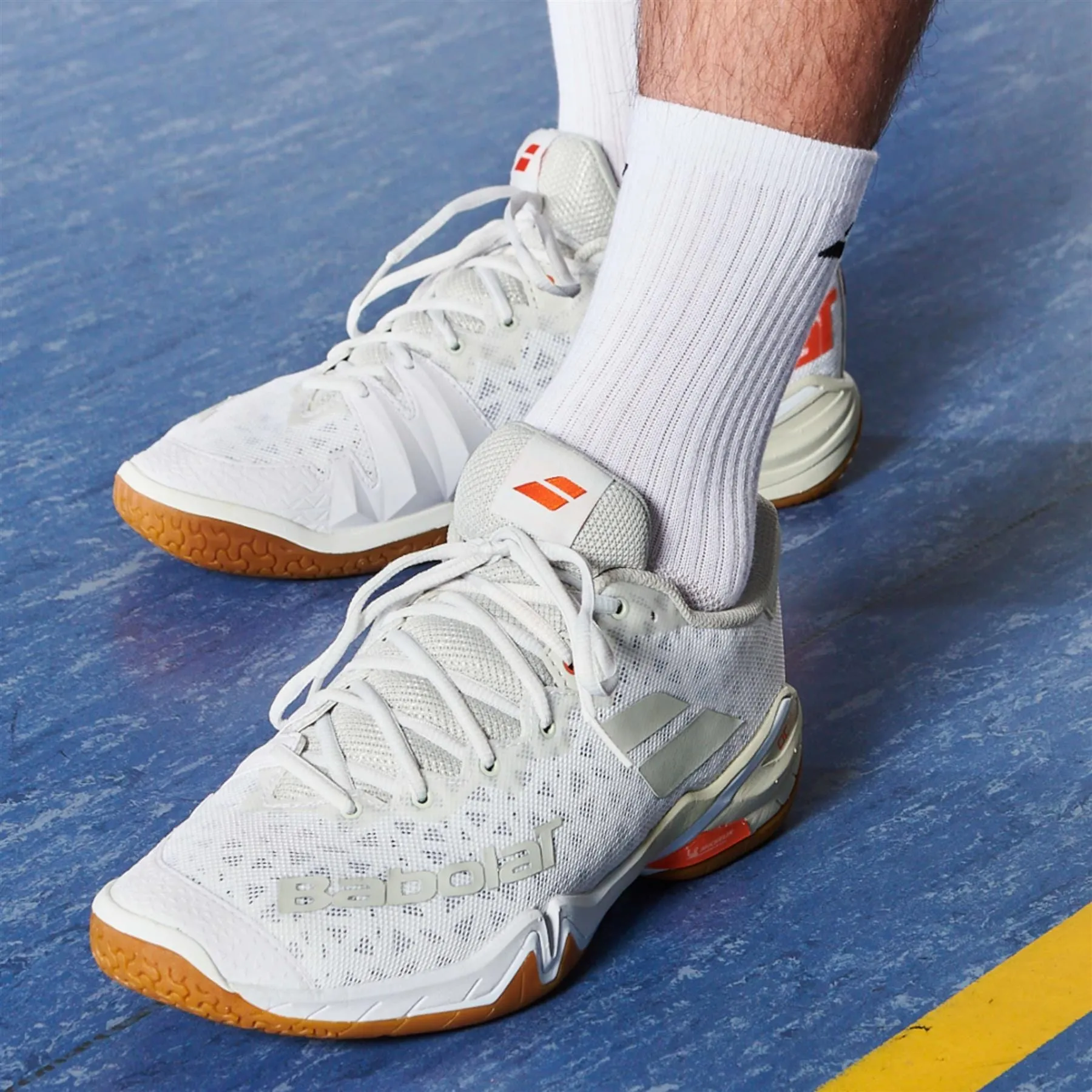 Babolat Shadow Tour Badminton Shoes - White / Light Grey