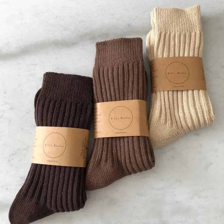 billy bamboo / ribbed cotton high socks
