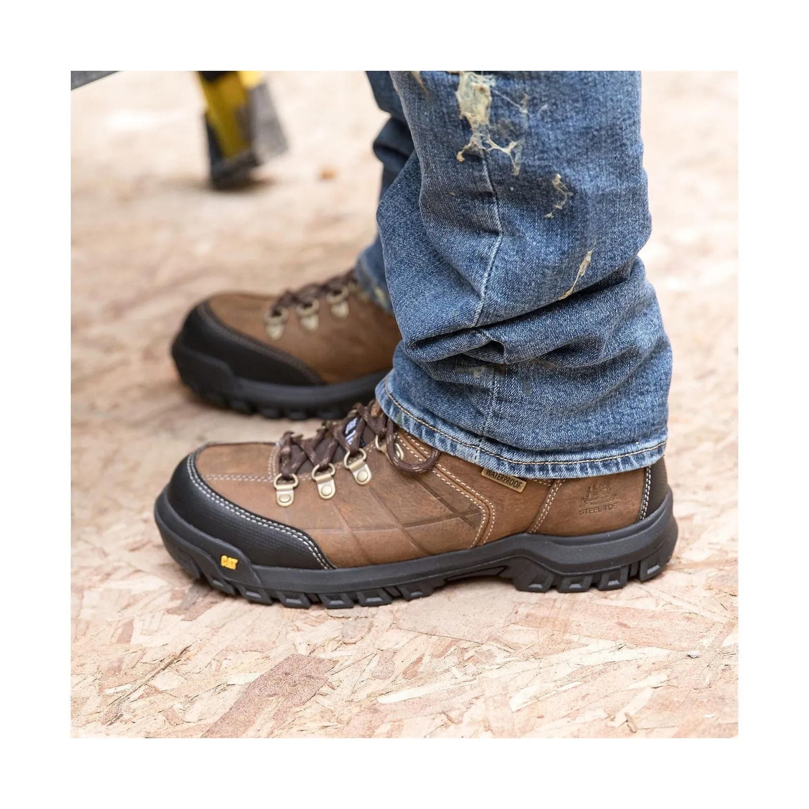 Caterpillar THRESHOLD ERGO ASTM F2413-18 P90935 Waterproof Steel Toe Brown Work Boot