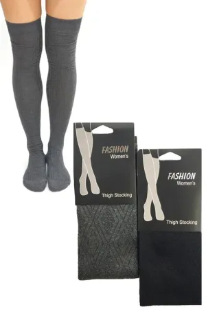 Charcoal Diamond Thigh High Socks 10/24/23 7264