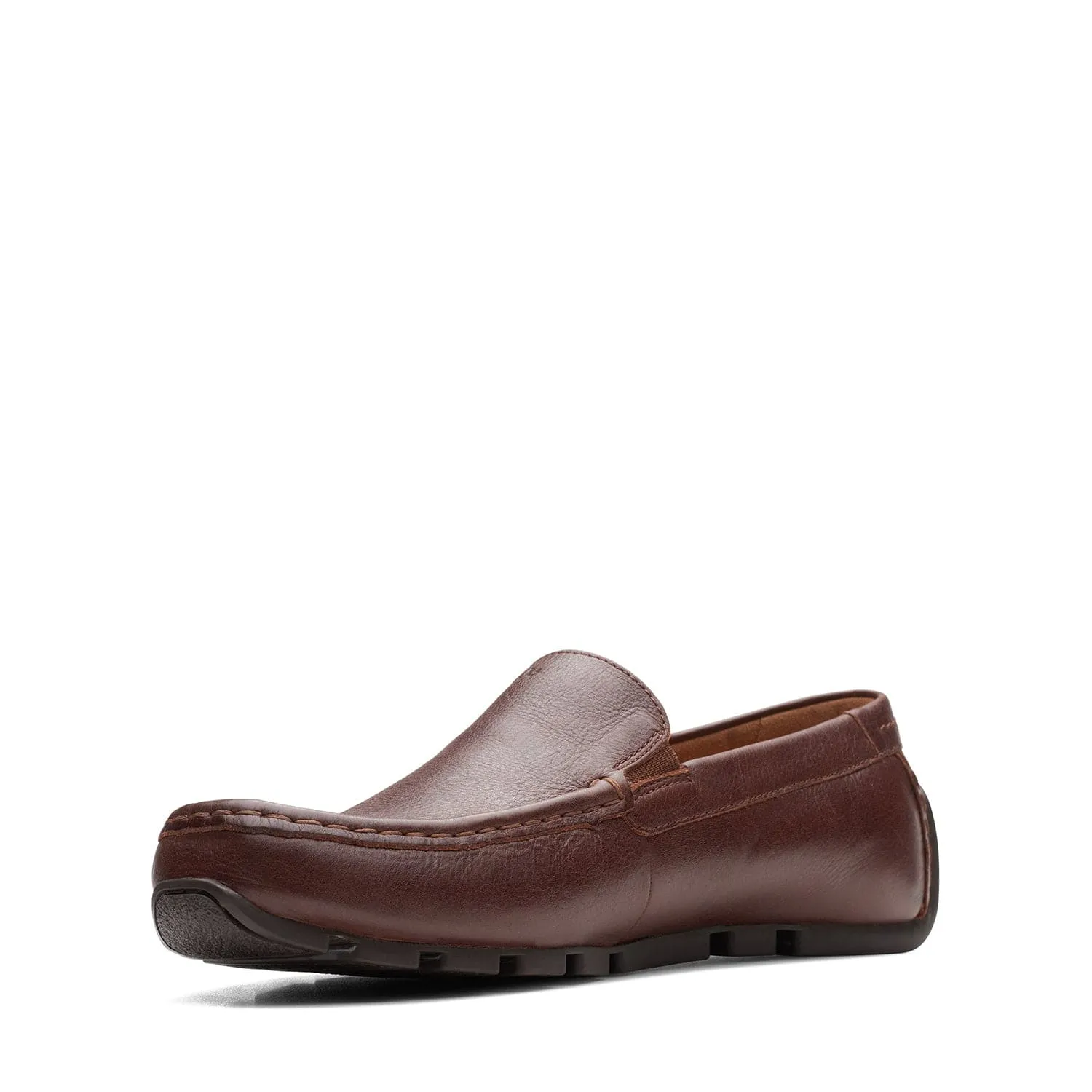 Clarks Oswick Plain Shoes - Dark Tan Lea - 261666837 - G Width (Standard Fit)