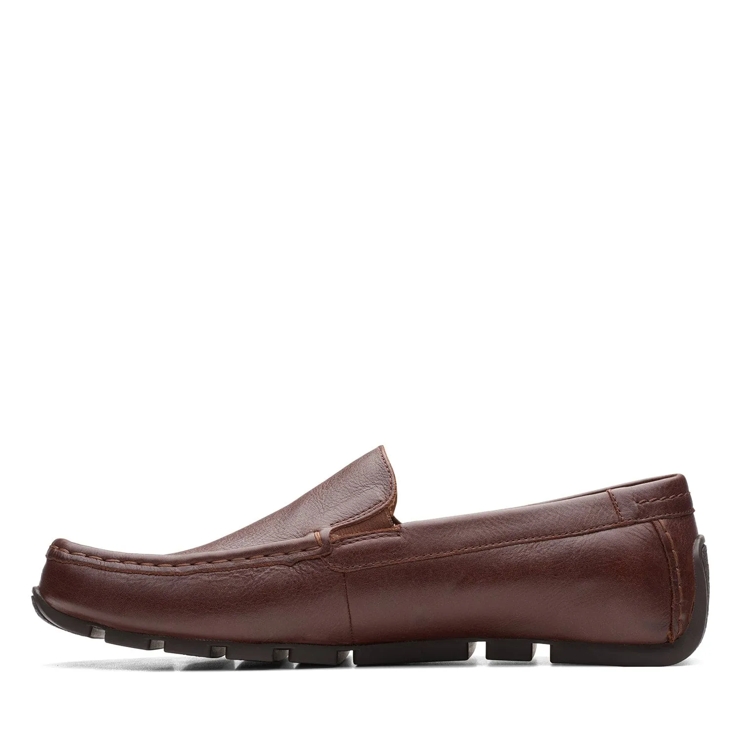 Clarks Oswick Plain Shoes - Dark Tan Lea - 261666837 - G Width (Standard Fit)