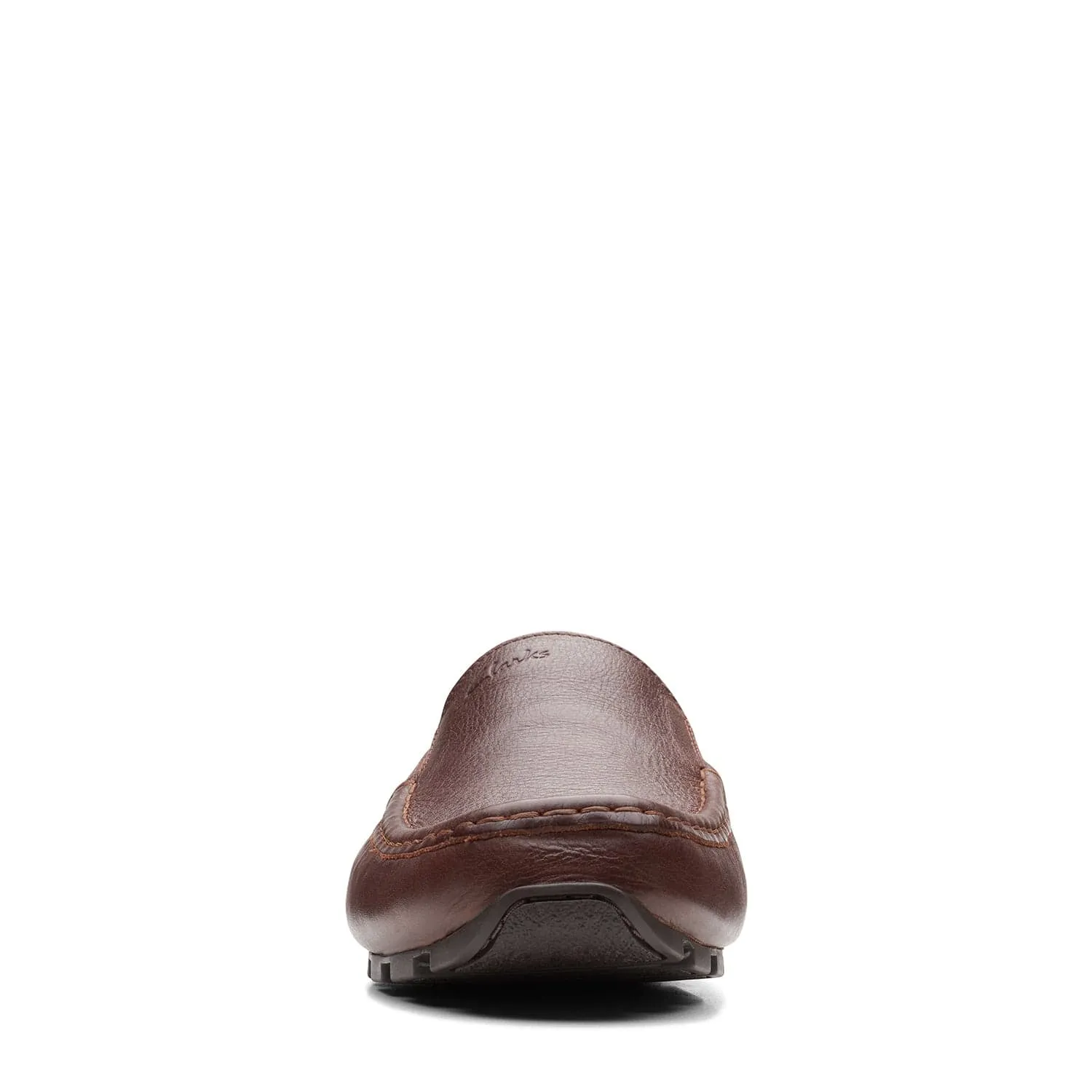 Clarks Oswick Plain Shoes - Dark Tan Lea - 261666837 - G Width (Standard Fit)