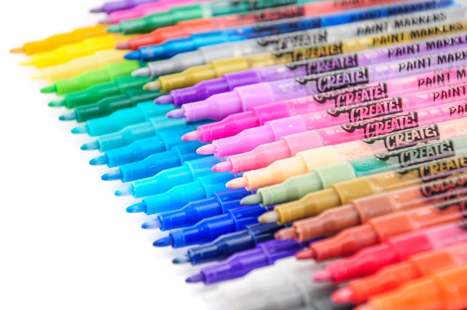 Colour Create Acrylic Paint Marker Thin Medium Pens - 12 Pack / 40 Pack