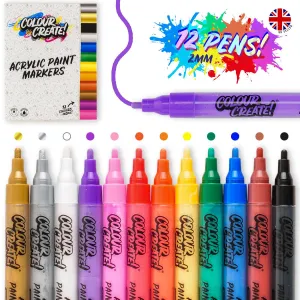 Colour Create Acrylic Paint Marker Thin Medium Pens - 12 Pack / 40 Pack