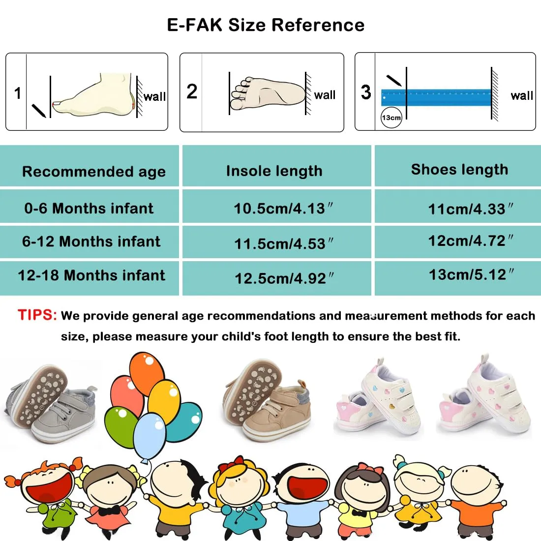E-FAK Baby Shoes Boys Girls Infant Sneakers Non-Slip Rubber Sole Toddler Crib First Walker Shoes(08 White, 0-6 Months Infant)
