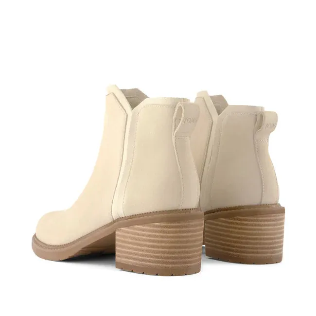 Hailey Heeled Boot Beige Nubuck Leather