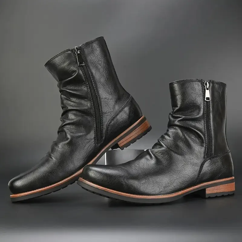 Heritage Leather Side-Zip Boots