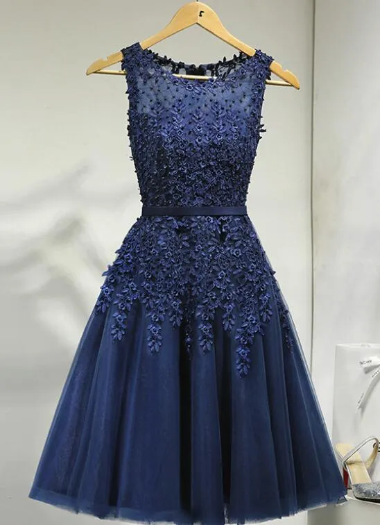 High Quality Tulle Knee Length Party Dress, Cute Homecoming Dress, Short Prom Dresses
