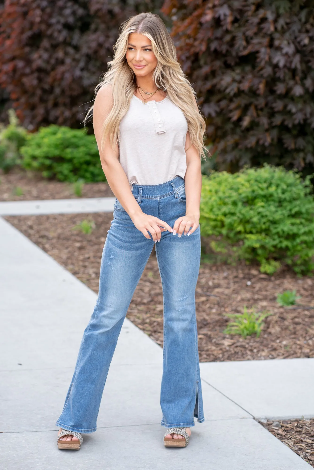 Isabella High Rise Pull On Flare
