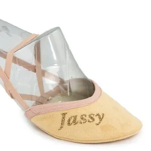 Jassy Rhythmic Gymnastics Half Shoes; Model: "MS02GL" Color - "Beige"