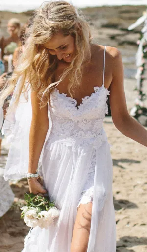 Lace wedding dress,sexy white bridal gown