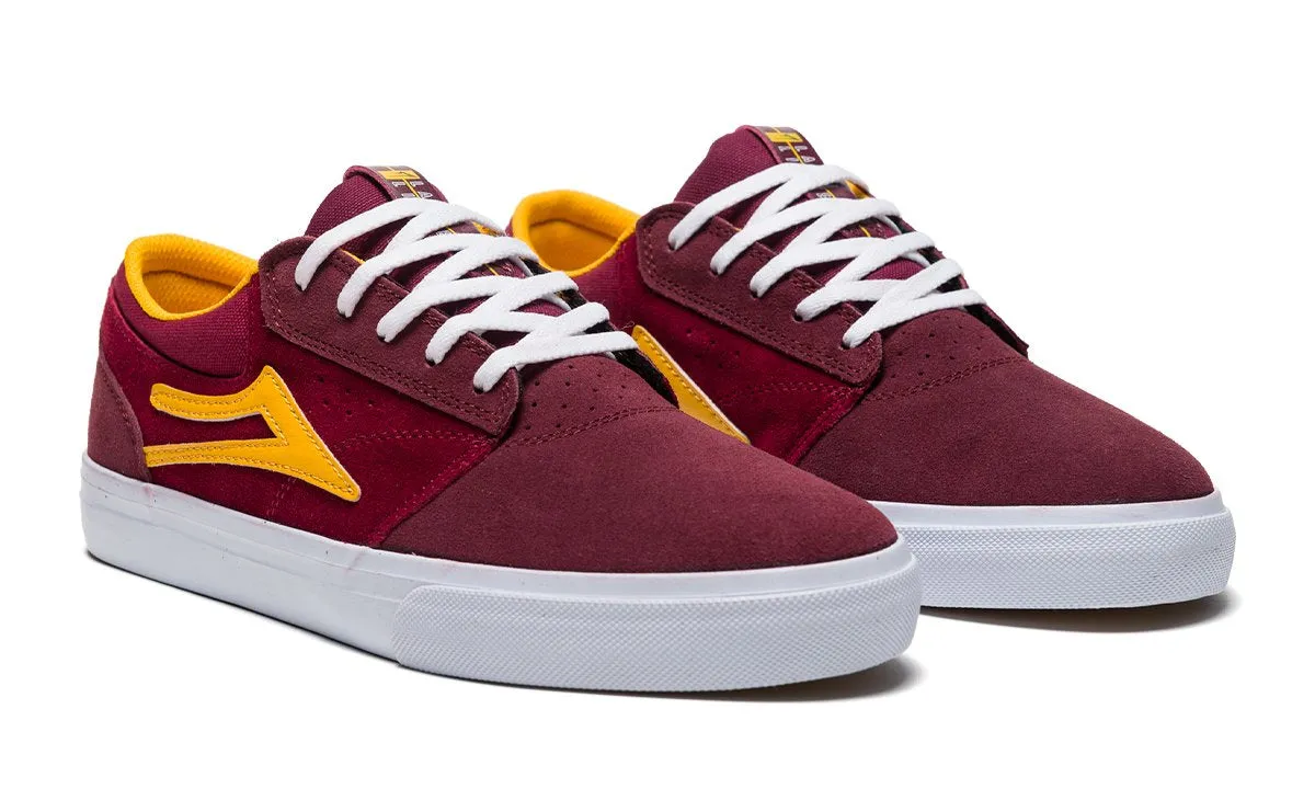 LAKAI SKATE SHOES: GRIFFIN. Burgundy/Cardinal Suede. Size 7.