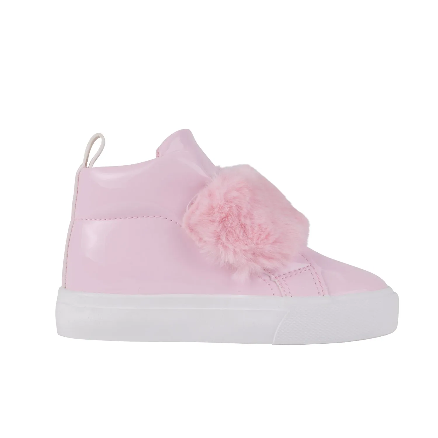Little A Furever Faux Fur Strap High Tops - Baby Pink