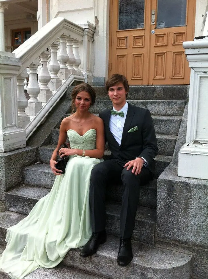 Mint Prom Dress,Mint Homecoming Dress,Sweetheart Strapless Mint Chiffon Bridesmaid Dress,Sage Evening Dress,Formal Party Dress,Long Mint Dress