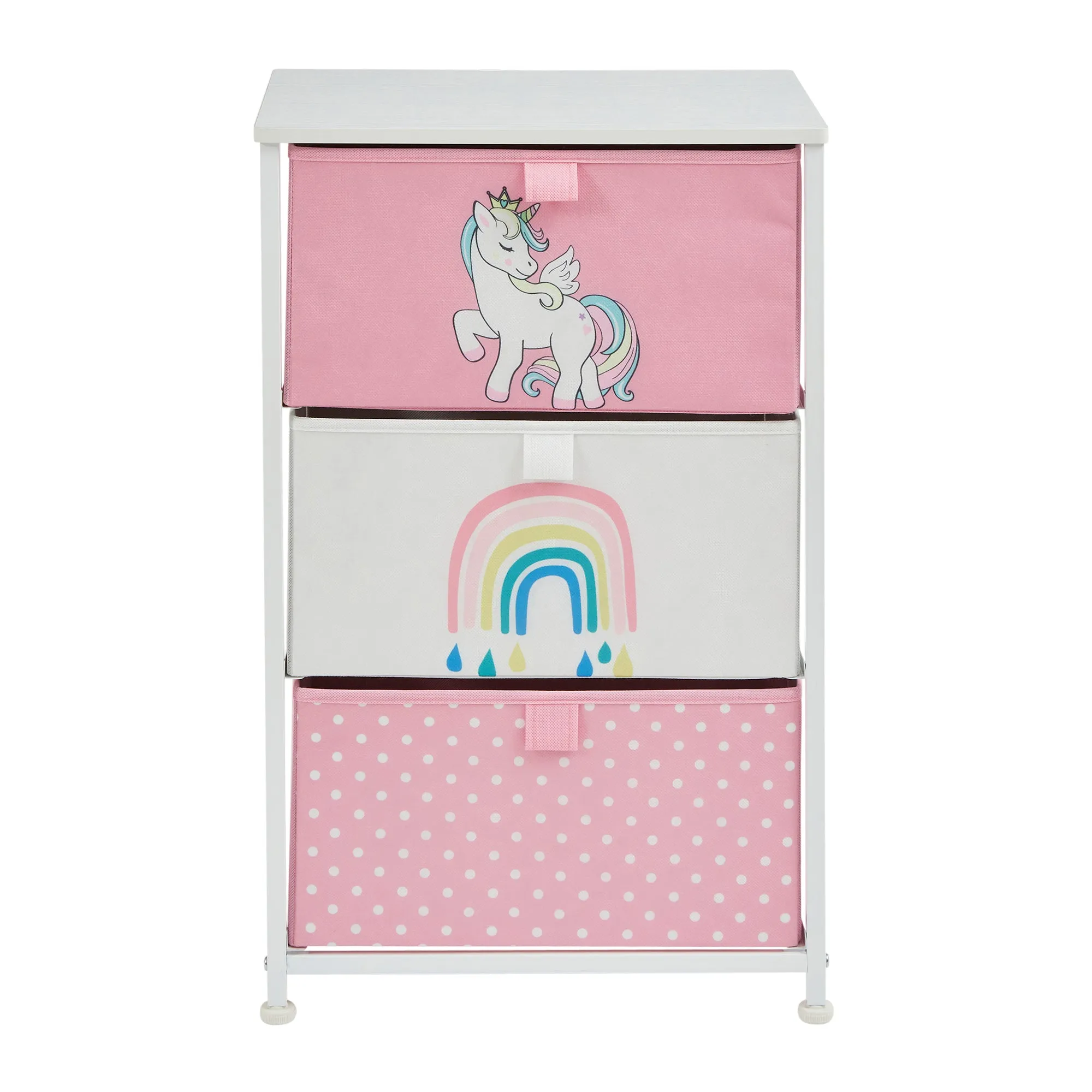 Montessori Unicorn Toy Storage with Drawers | Children's Bedside Table | 73 x 45 x 30cm