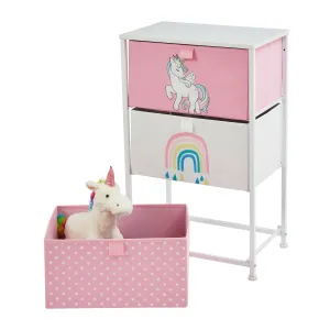 Montessori Unicorn Toy Storage with Drawers | Children's Bedside Table | 73 x 45 x 30cm