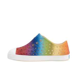 Native Jefferson Print Shoes - Bone White / Shell White / Rainbow Gradient
