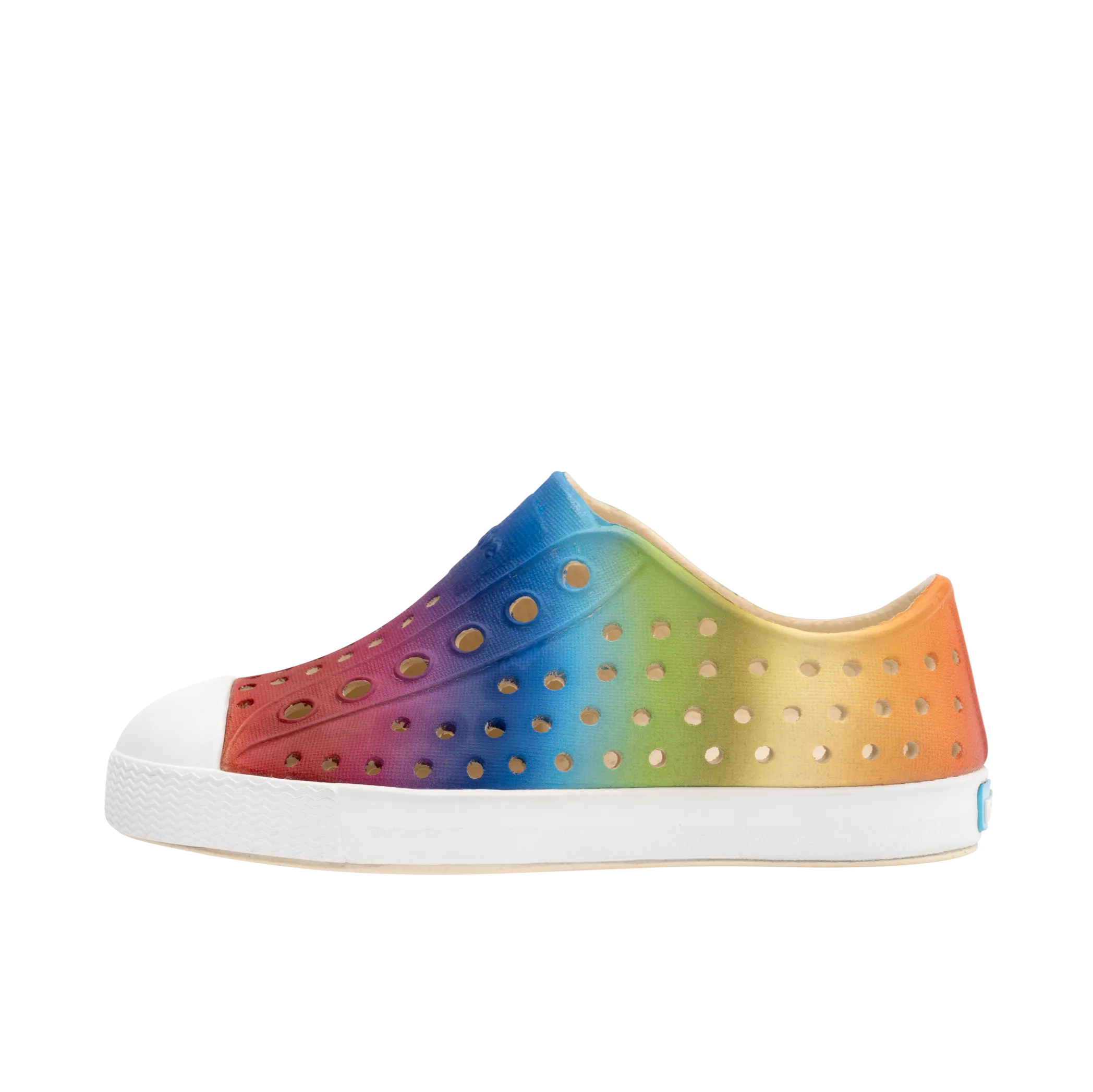 Native Jefferson Print Shoes - Bone White / Shell White / Rainbow Gradient