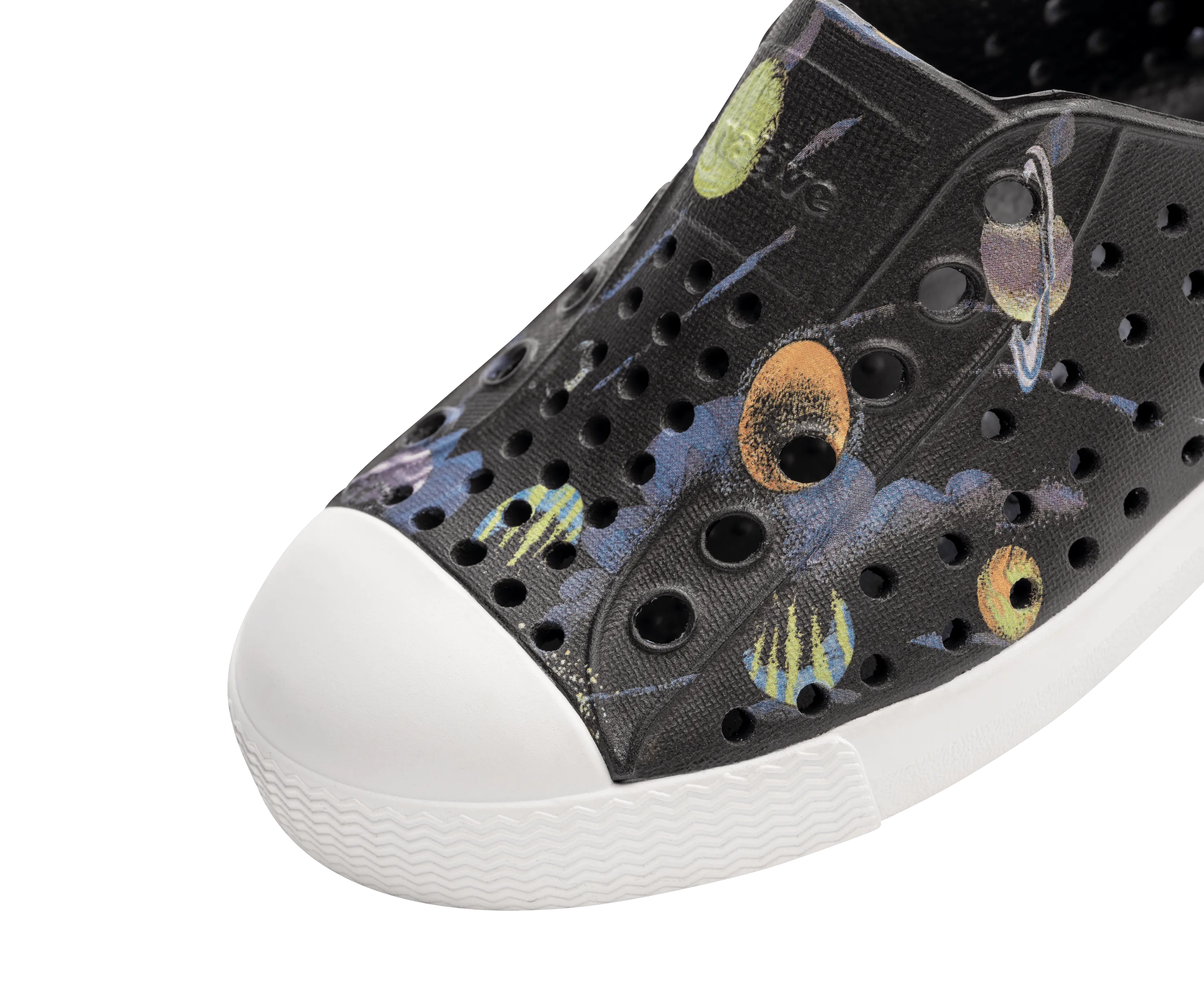 Native Jefferson Print Shoes - Jiffy Black / Shell White / Up In Space
