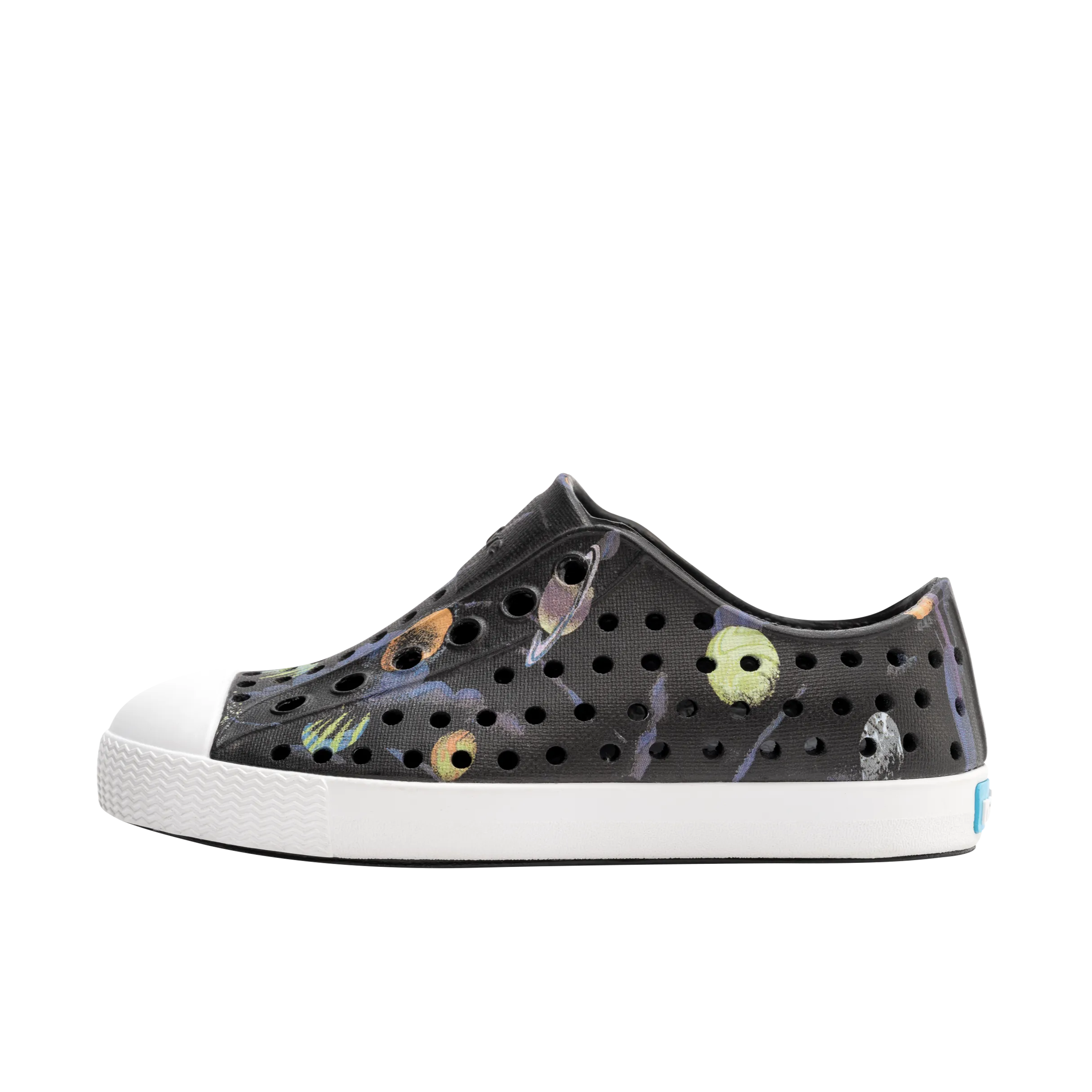 Native Jefferson Print Shoes - Jiffy Black / Shell White / Up In Space