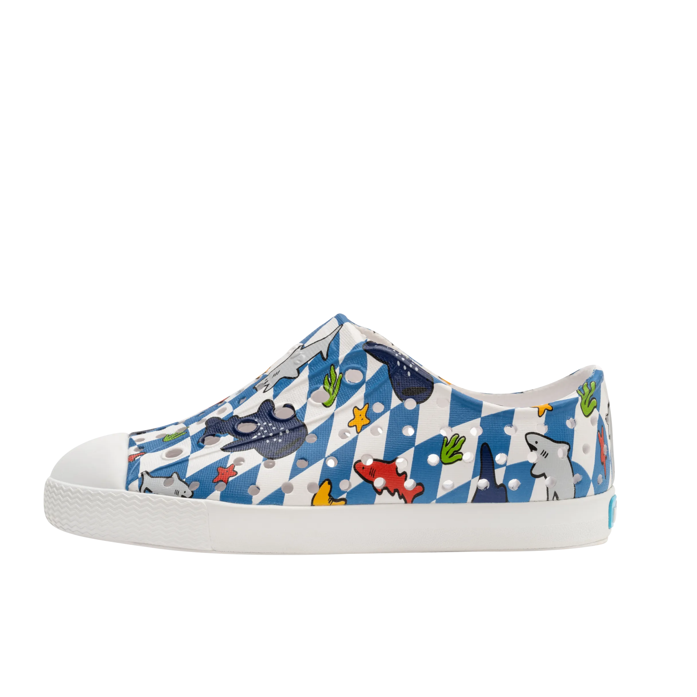 Native Jefferson Print Shoes - Shell White / Shell White / Shark Grid