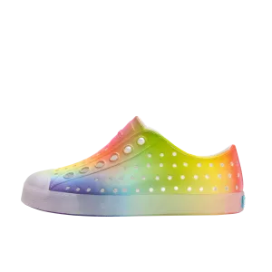 Native Jefferson Print Shoes - Shell White / Translucent / Rainbow Blur