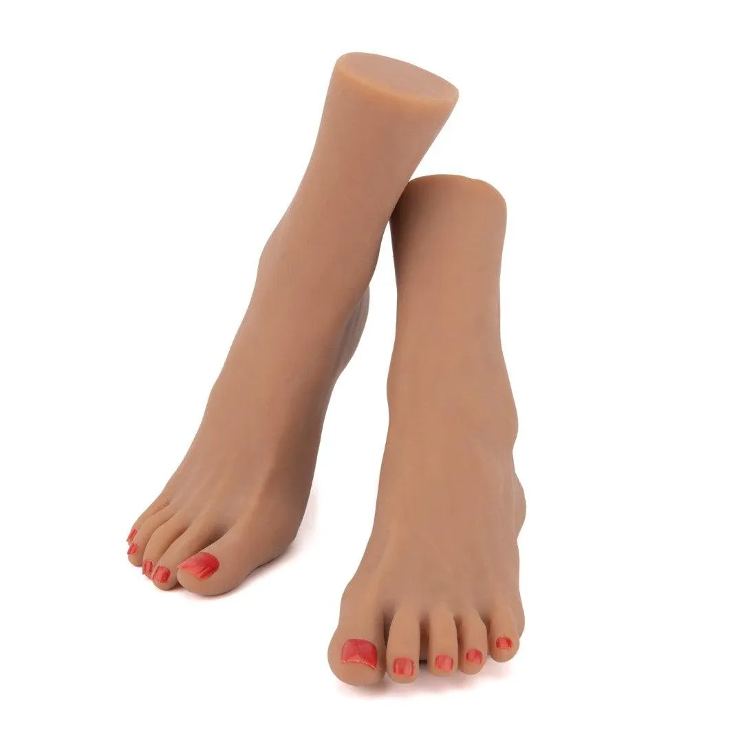 Neojoy Emma Right Foot Fetish - Internal Skeleton & Toenails - 0.55 kg - Brown