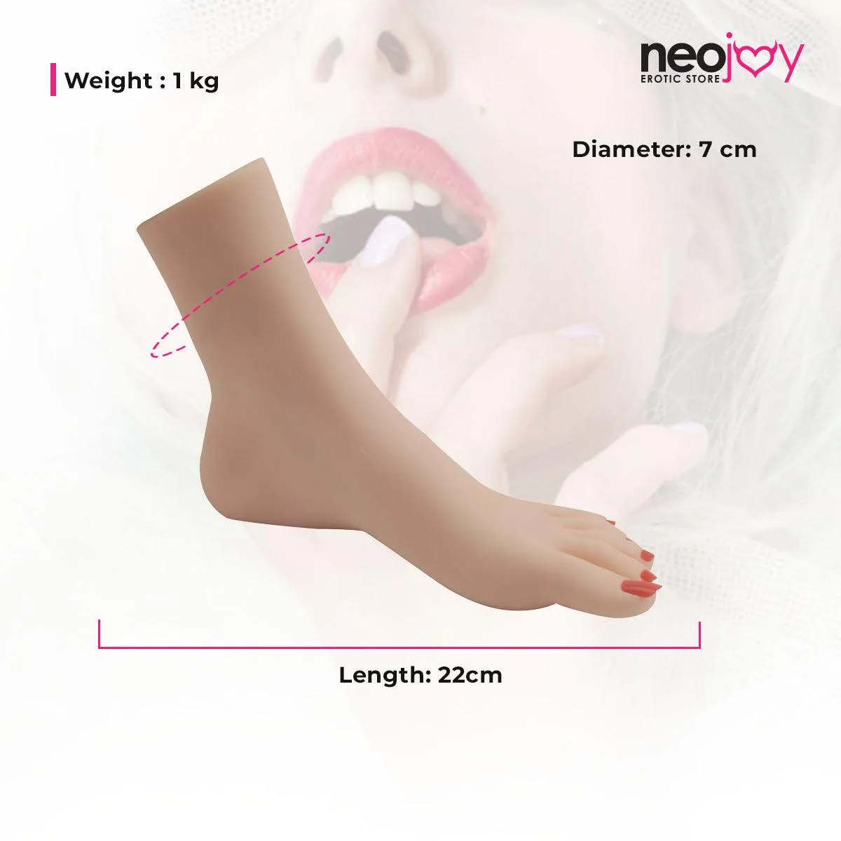 Neojoy Left Foot Fetish - Emma Internal Skeleton & Toenails - 1 kg - Japanese White