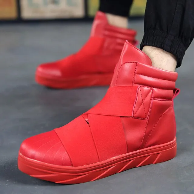 New Men Flat High Top sneakers Fashion Breathable Casual Walking Street Shoes British Hip Hop Shoes Bota Zapatillas Hombre