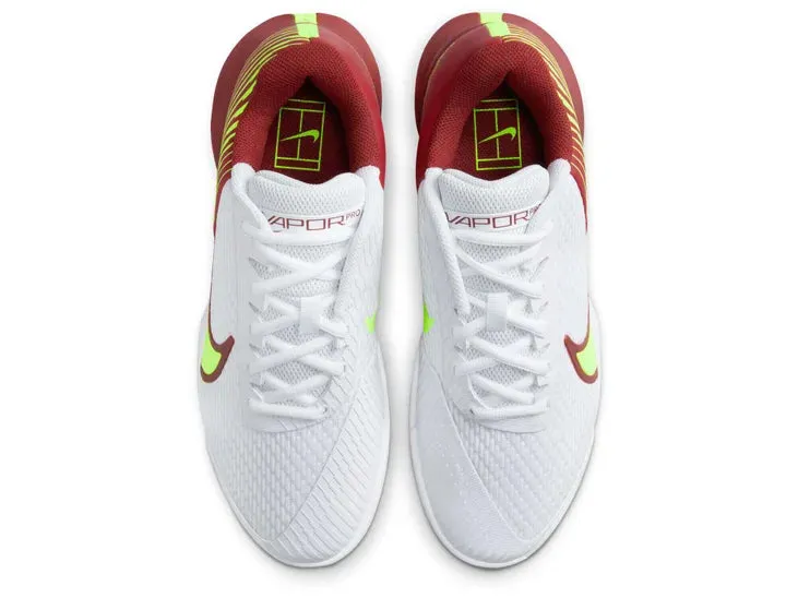 Nike Vapor Pro 2 White/Lime Blast-Red Men's Tennis Shoes - 2023 NEW ARRIVAL