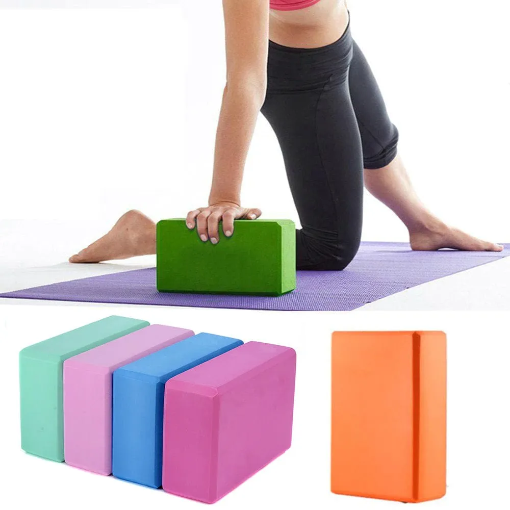 Pack of 5 - Yoga mat bag, 4mm Yoga Mat, Rubber Tummy Trimmer , 2 Yoga Bricks Block and 100cm Yoga Gym Ball