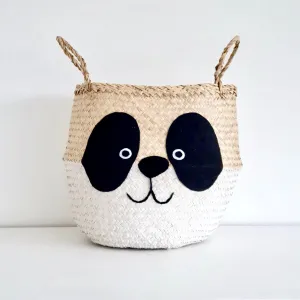 Panda Handwoven Storage Basket  (Large)