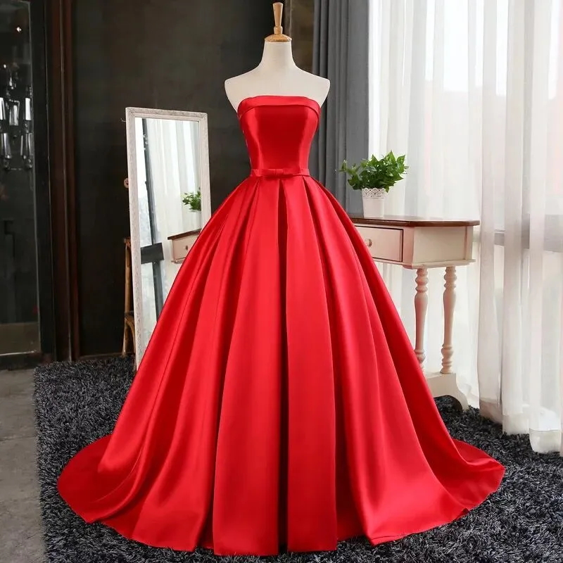 Red Gorgeous Floor Length Gowns, Prom Dresses , Red Handmade High Quality Formal Dresses