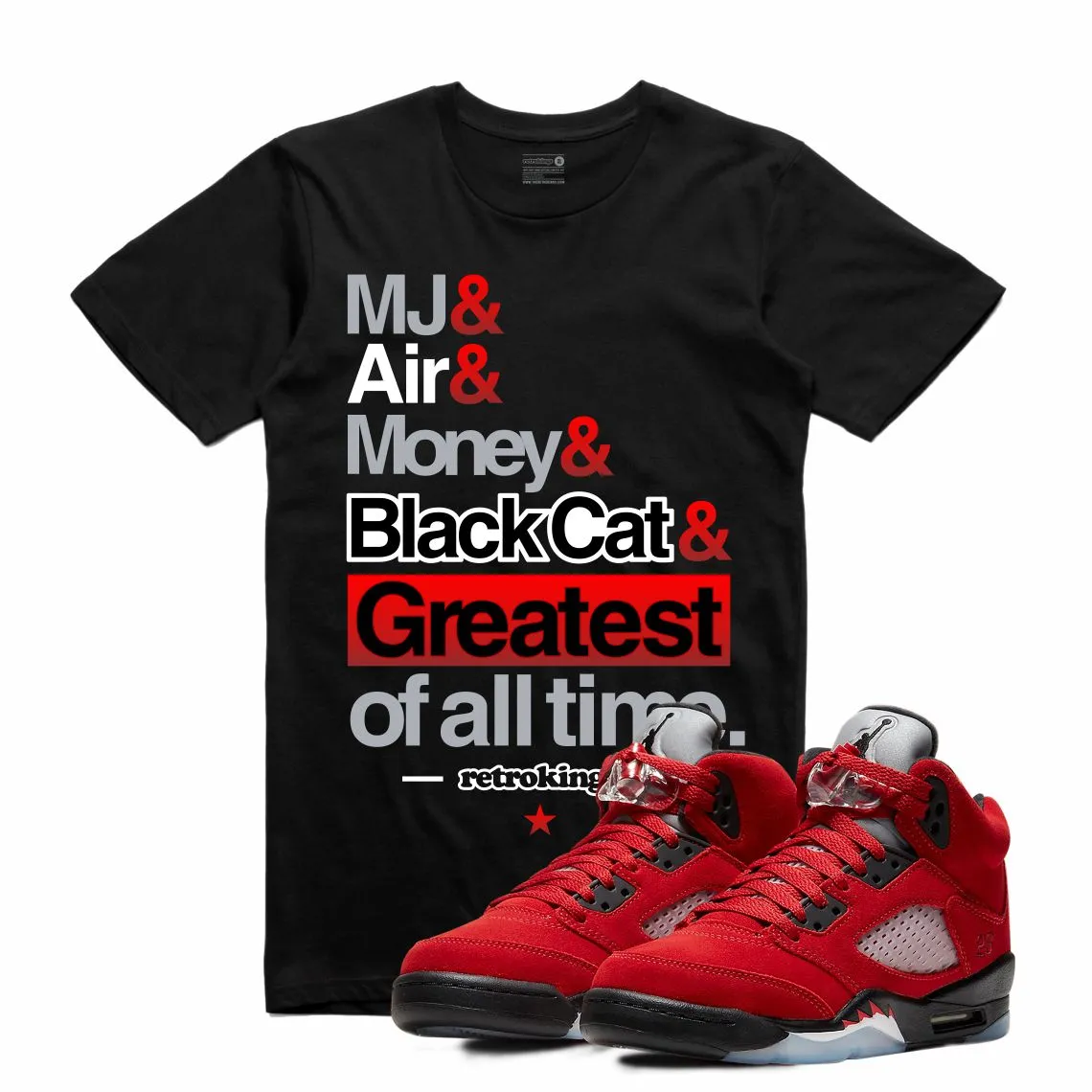 Retro Kings AJ5 TORO BRAVO NICKNAME TEE BLACK