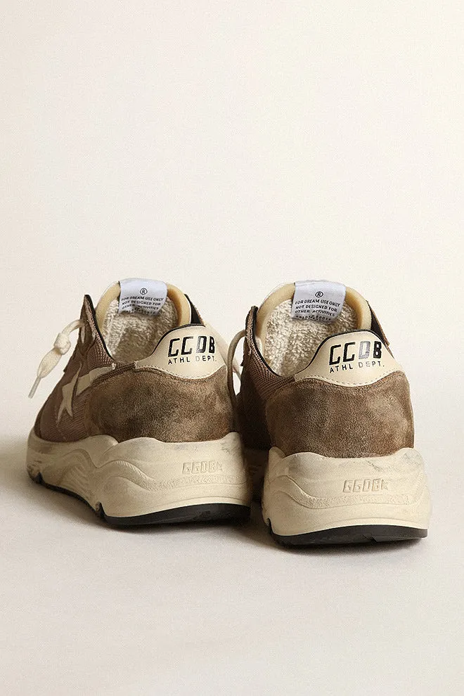 running sole leather toe star spur and heel - olive green/cream