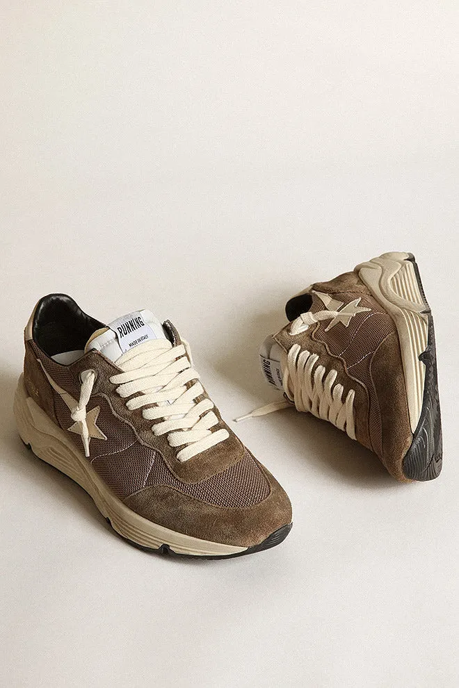 running sole leather toe star spur and heel - olive green/cream