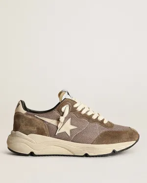running sole leather toe star spur and heel - olive green/cream