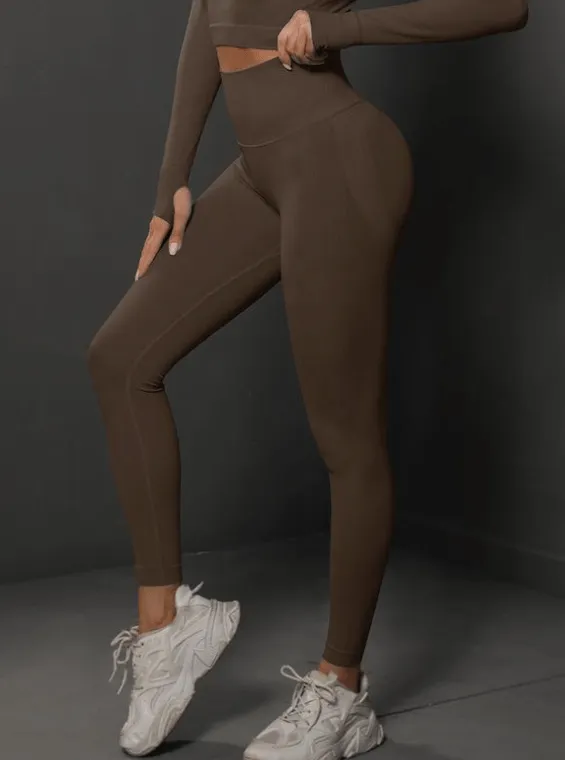 Sassy Copenhagen - Bobo Show push up leggings - Brown - Fitness shape wear (NOTE in preorder for week 3)